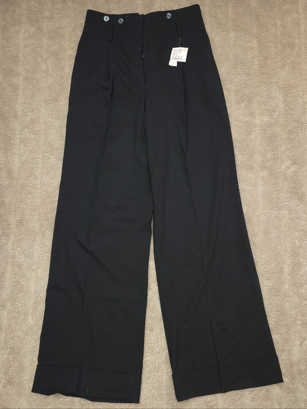 NEW tags Emilio Pucci High Waisted Wide Leg Flowy Trousers Button Detail